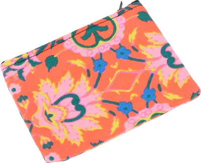 Produktbild von Buntes Boho Portemonnaie, Upcycling Geldbeutel aus Stoff - Orange, Uni - Erwachsene, Baumwolle, 10*13*1 cm, Portemonnaies