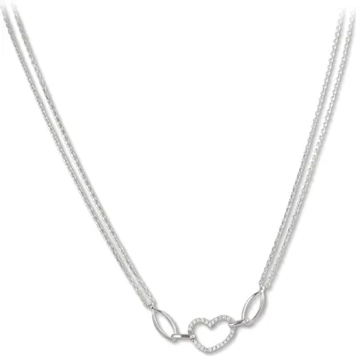 Produktbild von SilberDream 45cm Halskette Herz Zirkonia glitzer Silber Damen Schmuck D2SDK423W