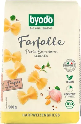 Immagine prodotto di Pasta - Farfalle superiori, semola 500g