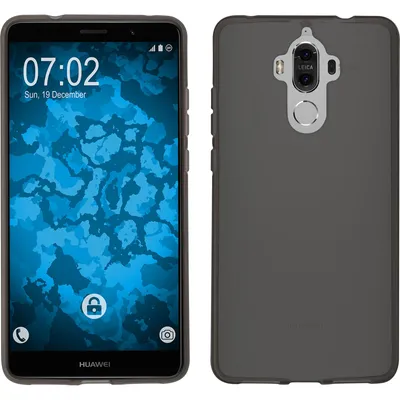 Produktbild von PhoneNatic Case kompatibel mit Huawei Mate 9 - grau Silikon Hülle transparent + 2 Schutzfolien