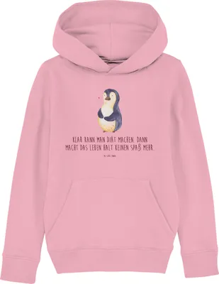 Produktbild von Mr. & Mrs. Panda Kinderpullover Pinguin Diät 5-6 Jahre (110/116) - Baumwolle Pink - Geschenk, Pullover, Bauch, Pulli, Hoodie, Sweater, Sweatshirt, glücklich, Abnehmen