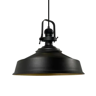 Produktbild von Pendelleuchte Schwarz-Asletl Hängelampe Metall Ø40 cm, Modern Lampe