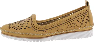 Produktbild von Andrea Conti Damen Leder Slipper sommerlich florale Cutouts 0021712, Größe:40 EU, Farbe:Gelb