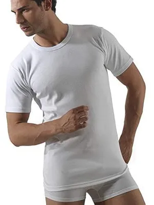 Immagine prodotto di Canottiera da uomo Liabel, in cotone, confezione da 3 o 6 pezzi. Maglietta da uomo in cotone puro