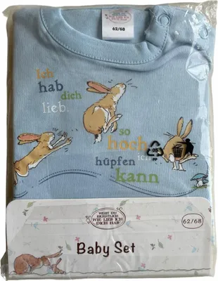 Produktbild von Baby Set Shirt mit Hose " weißt du eigentlich wie lieb ich dich habe " Blau Gr. 62/68