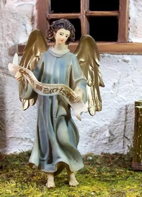 Produktbild von Engel, Verkündigungsengel, Krippenfigur aus Polyresin, handbemalt, zu 11cm