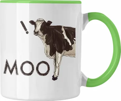 Produktbild von Trendation - Moo Kuh Tasse Geschenk für Landwirt Bauern Geschenkidee Geburtstag Lustiger Spruch (Grün)
