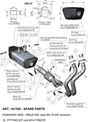 Produktbild von Auspuffhalterung LeoVince Auspuff-Ersatzteil Schrauben Haltesatz für Kawasaki Z 650 / Ninja 650