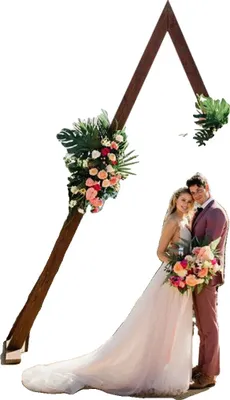 Immagine prodotto di Arco nuziale in legno vintage, dimensioni personalizzabili, robusta struttura in legno di pino, 17x08x31m