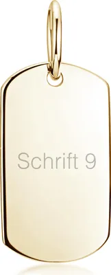 Produktbild von MATERIA by Matthias Wagner Gravur Anhänger Silber 925 klein - Gold Dog Tag personalisiert 11x20mm vergoldet KA-325-Gold