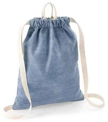 Immagine prodotto di Borsa da ginnastica in denim Bagbase FK220 (taglia unica) (denim azzurro)