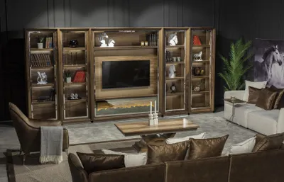 Immagine prodotto di Pensili 448cm Pensili con camino soggiorno legno