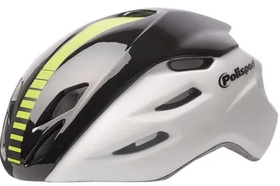 Obrázok produktu pre Cyklistická prilba Polisport Aero-R Large 58-61 cm - White Matt / Bright Black / Yellow Fluorine