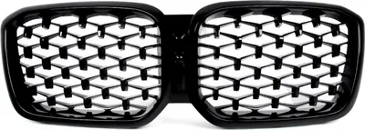 Zdjęcie produktu dla Zderzak przedni - do kratki w stylu diamentowym w kolorze czarnym błyszczącym - do BMW X3/X4 G01/G02 (2022-2023) - Akcesoria samochodowe