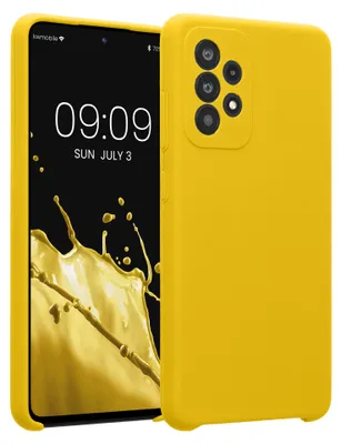 Produktbild von kwmobile Handyhülle kompatibel mit Samsung Galaxy A52 / A52 5G / A52s 5G Hülle - gummierte Handy Case aus Silikon in Strahlend Gelb