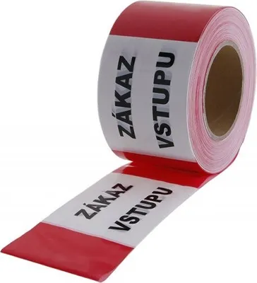 Produktbild von Sicherheitswarnband Absperrband SK rot-weiß 80mm x 250m mit 'NO ENTRY' Aufschrift