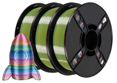 Image de Filament pour imprimante 3D, diamètre 1,75 mm, surface brillante, 3 kg de filament "soie"