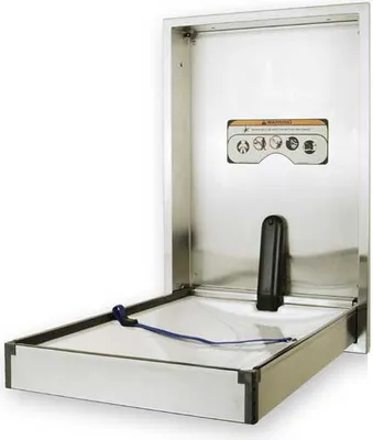 Wandwickeltisch aus Nirosta-Stahl Vertikal Unterputz   100-SSV-R