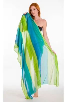 Produktbild von Pareo Damen Strandtuch Sarong 100% Baumwolle als Schal Stola und Wickelkleid