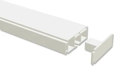 Produktbild von Interdeco Gardinenschiene, Vorhangschiene Kunststoff Weiß 1-läufig Modell Concept, 210 cm