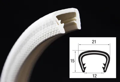 Produktbild von KS13-16W Kantenschutzprofil Weiß Klemmbereich 13-16 mm Maße 21x15 mm