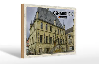Produktbild von Holzschild Städte Osnabrück Rathaus Architektur 30x20cm