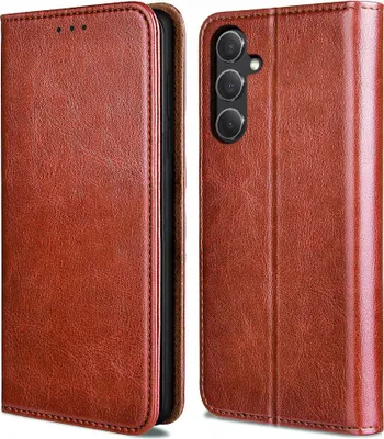 Obrázek produktu pro Pouzdro pro Samsung Galaxy S24 FE KOŽENÁ PENĚŽENKA MAGNETICKÁ + SKLO 9H