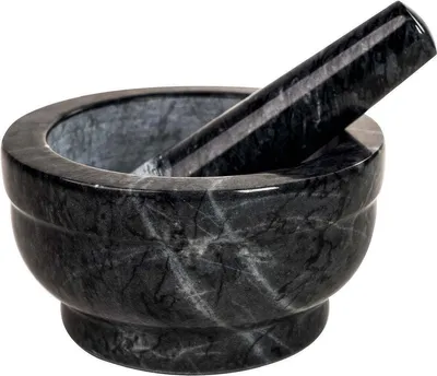 Image de Coninx Mortier - Mortier avec pilon - Pilon à épices - Ø15 X H8CM - Marbre noir poli