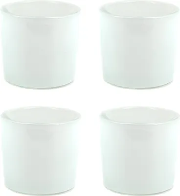 Produktbild von Teelichthalter Glas 6,5x6cm weiß matt 4er Set