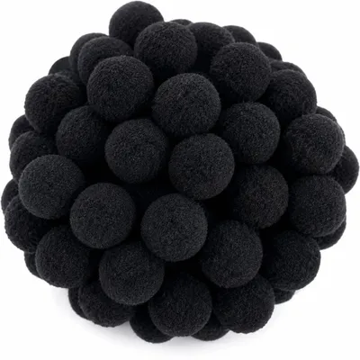 Pompons 20 mm schwarz 125 Stück für DIY-Basteln