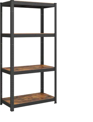 Produktbild von SONGMICS Standregal, 4 Ablagen, verstellbar, 40 x 80 x 160 cm, bis 520 kg belastbar, für Küche, Wohnzimmer, vintagebraun-schwarz