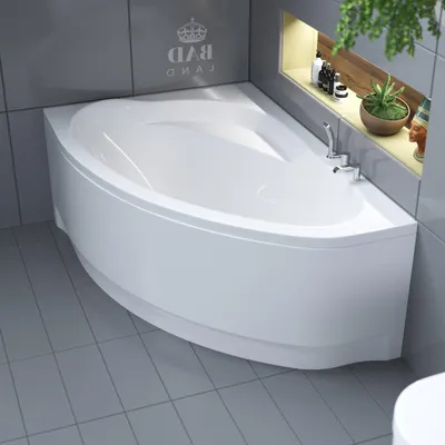 Produktbild von BADLAND Eckbadewanne Badewanne Marea LINKS 160x100 mit Acrylschürze, Füßen und Ablaufgarnitur GRATIS