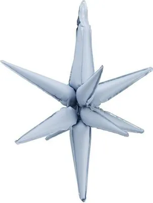 Productafbeelding van Folië ballonnenster 3D, 105 cm, nevelblauw - PartyDeco