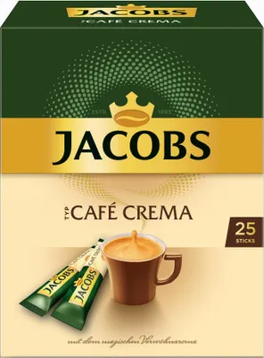 Produktbild von Jacobs löslicher Kaffee Café Crema, 25 Instant Kaffee Sticks