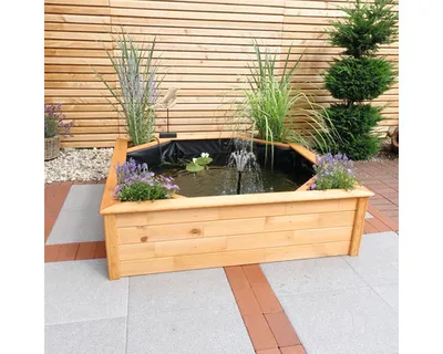 Produktbild von Hochteich, Miniteich, Hochbeet promadino mit 4 seitlichen Pflanzzonen 550 l 144 x 144 x 40 cm