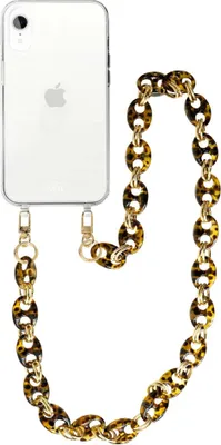Produktbild von Marble Brown Transparant Cord Hülle - Long Cord  - Kompatibel mit iPhone XR