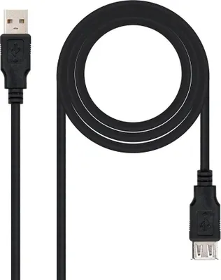 Obrázok produktu pre Nanocable 10.01.0203-BK, 1,8 m, USB A, USB A, USB 2.0, Samec/Samica, Čierna