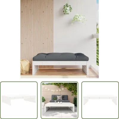 Produktbild von The Living Store Gartenhocker Weiß 120x80 cm Massivholz Kiefer