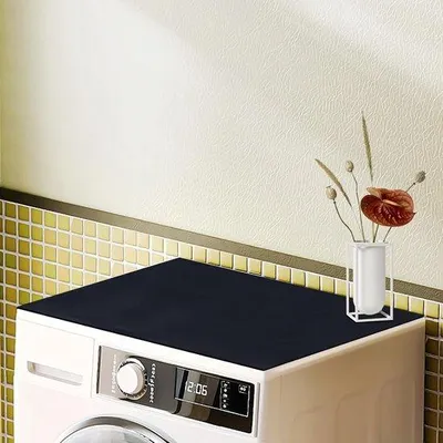 Immagine prodotto di Tappetino antiscivolo per lavatrice, 60 x 60 cm, nero, lavabile in lavatrice, per lavatrice o asciugatrice
