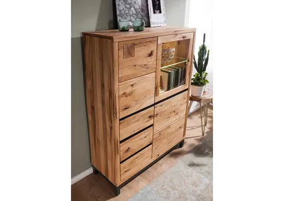 Produktbild von MASSIVMOEBEL24 Highboard Wildeiche 103x40x148 natur geölt VILLANDERS #106