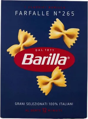 Obrázok produktu pre Barilla Farfalle Nr. 265, Farfalle, Krátke cestoviny, 500 g, 12 min, 359 kcal, 1521 kJ