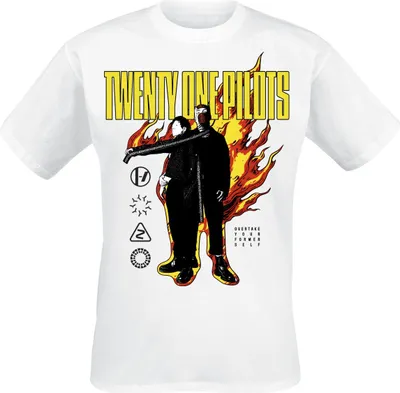 Immagine prodotto di Maglietta Twenty One Pilots Uomo On Fire bianco Band-Merch, Bands 100% Cotone XL