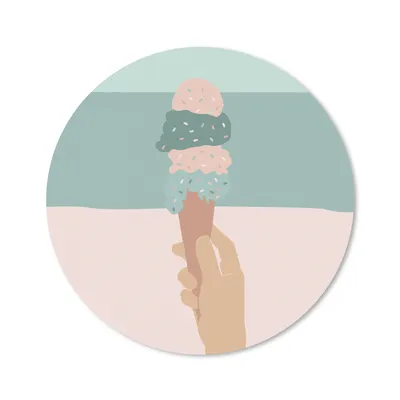 Produktbild von MuchoWow® Mauspad Mousepad Sommer - Eiscreme - Blau 50x50 cm - Mousepads - Maus Mat - Pad - Mausunterlage - Vinyl