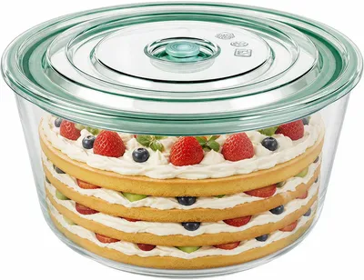 Zdjęcie produktu dla Szklane miseczki deserowe z pokrywką, pojemność 3 litry, duże szklanki do deserów do kuchni