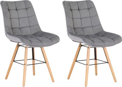 Produktbild von 2er Set Stühle Leni Samt grau