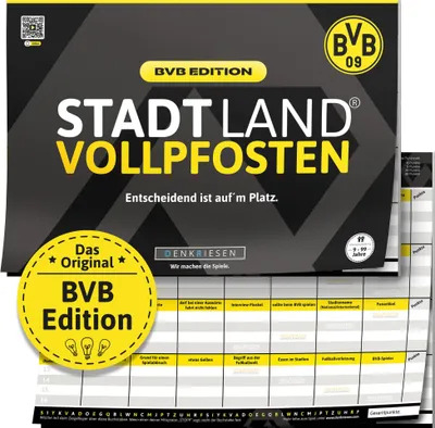 Produktbild von DENKRIESEN - STADT LAND VOLLPFOSTEN® - BVB EDITION - "Entscheidend ist auf'm Platz." - A4