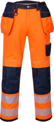 Produktbild von Portwest T501 PW3 Warnschutzhose Orange/Navy Short Gr. 34