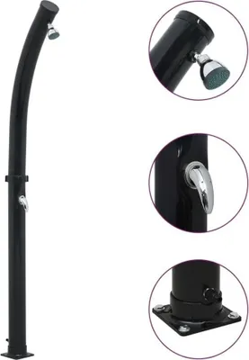 Obrázek produktu pro Solární sprcha s otočnou hlavicí z PVC + ABS pro venkovní použití na zahradě, rozměry 11,5 x 11,5 x V 222 cm