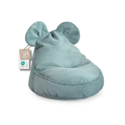 Image de Pouf pour enfants "SWEET" avec oreilles - Confortable, Pouf Montessori pour chambre d'enfant (Turquoise,68/59/55 avec oreilles)