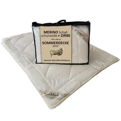 Produktbild von Merino Schafschurwolle + Zirbe Sommerdecke Kuschelzeit  in 155x220 cm